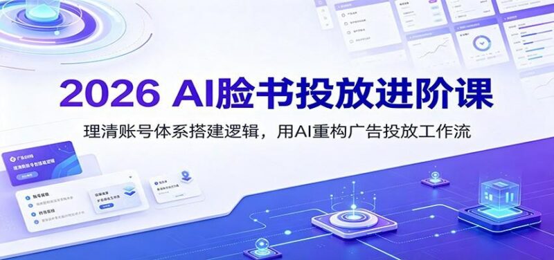 2026 AI脸书投放进阶课:理清账号体系搭建逻辑,用AI重构广告投放工作流(更新) 三零资源-三零资源