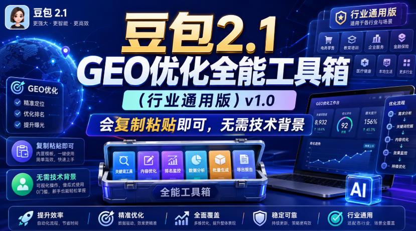 豆包2.1 GEO优化全能工具箱(行业通用版)v1.0,会复制粘贴即可,无需技术背景