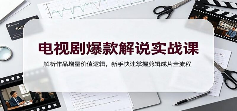 电视剧爆款解说实战课:解析作品增量价值逻辑,新手快速掌握剪辑成片全流程-三零资源
