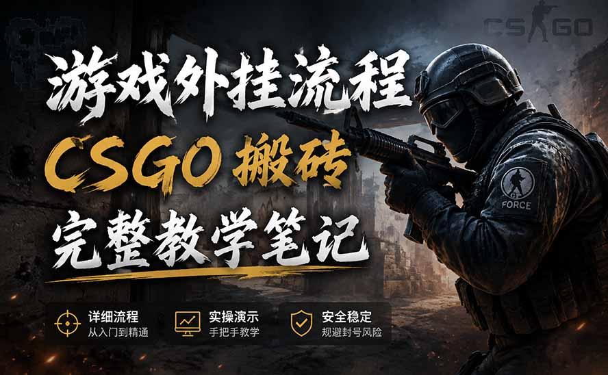 游戏挂机全流程笔记分享,CSGO游戏搬砖,小白看了当天学会见收益