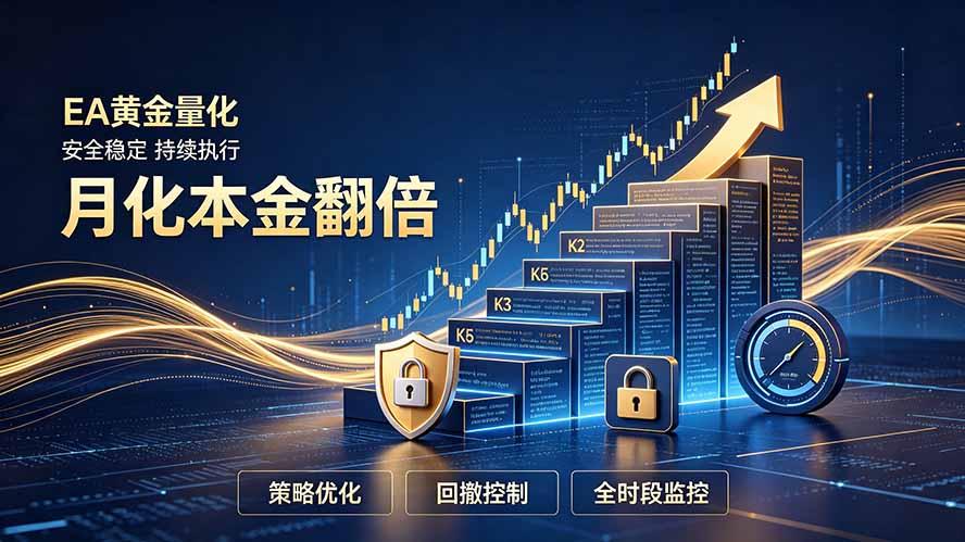 全新EA量化打法，月化本金翻倍的全新策略，安全稳定持续输出
