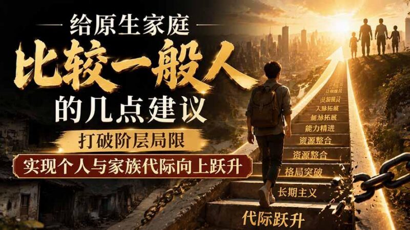 付费文章:给原生家庭比较一般人的几点建议,打破阶层局限,实现个人与家族代际向上跃升-三零资源
