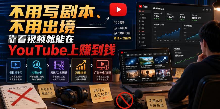 不用写剧本、不用出境——靠看视频就能在YouTube上賺到钱【原创双语字幕】