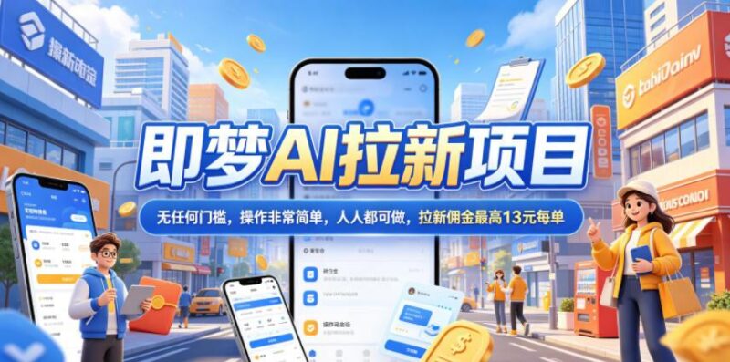 2026年即梦AI拉新项目最新玩法,无任何门槛,操作非常简单,人人都可做,拉新佣金最高13米每单(更新08月07日)-三零资源