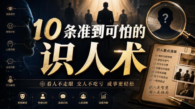 付费文章:10条准到可怕的识人术