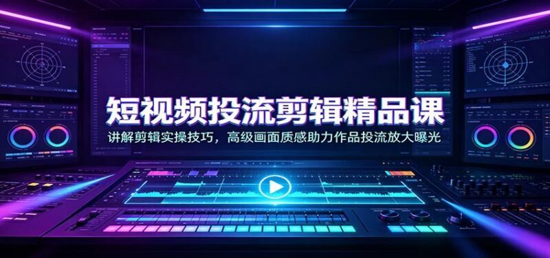 短视频投流剪辑精品课：讲解剪辑实操技巧，高级画面质感助力作品投流放大曝光 三零资源-三零资源