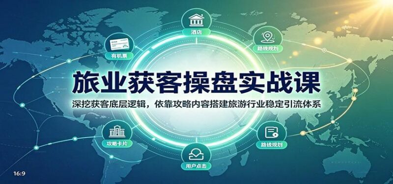 旅业获客操盘实战课:深挖获客底层逻辑,依靠攻略内容搭建旅游行业稳定引流体系 三零资源-三零资源