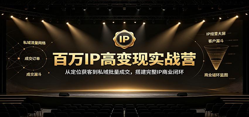 百万IP高变现实战营:从定位获客到私域批量成交,搭建完整IP商业闭环