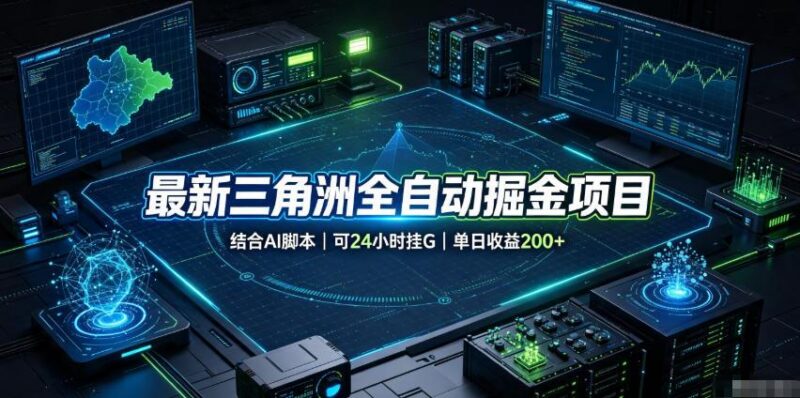 最新三角洲全自动掘金项目,结合AI脚本,可24小时挂G,单日收益200+【揭秘】-三零资源