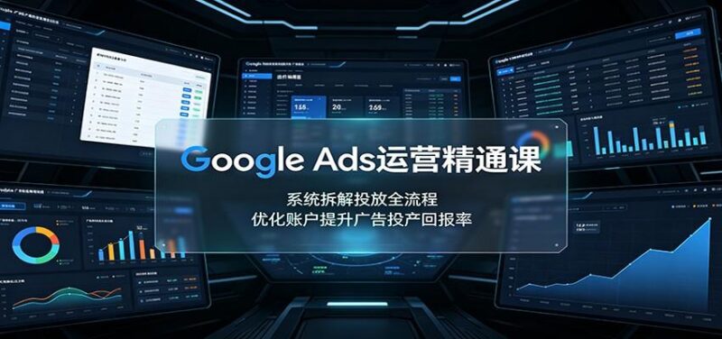 Google Ads运营精通课:系统拆解投放全流程,优化账户提升广告投产回报率-三零资源