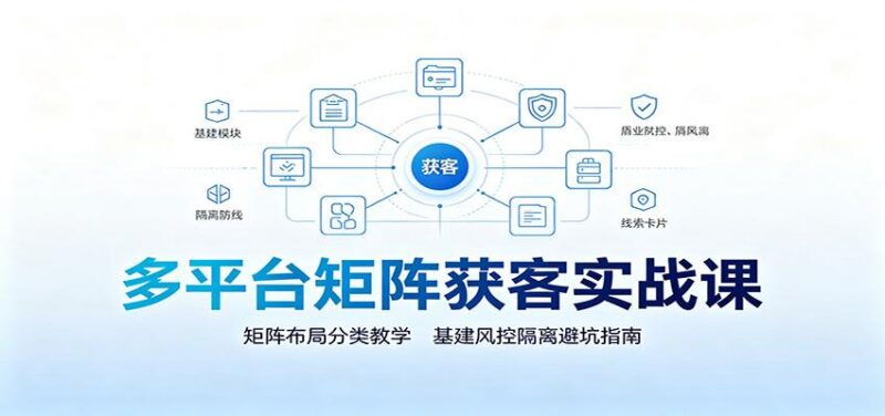 多平台矩阵获客实战课:矩阵布局分类教学,基建风控隔离避坑指南
