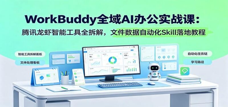 WorkBuddy全域AI办公实战课:腾讯龙虾智能工具全拆解,文件数据自动化Skill落地教程