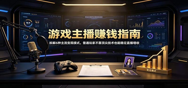 游戏主播赚钱指南:拆解6种主流变现模式,普通玩家不靠顶尖技术也能稳定直播增收 三零资源-三零资源