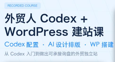 外贸人Codex + WordPress建站课