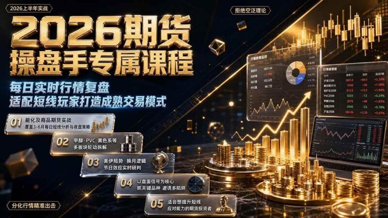 2026期货操盘手专属课程-更新8月，每日实时行情复盘，适配短线玩家打造成熟交易模式-三零资源