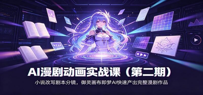 AI漫剧动画实战课(第二期)：小说改写剧本分镜，御灵画布即梦AI快速产出完整漫剧作品 三零资源-三零资源