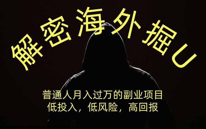 解密海外掘U,普通人月入过万的副业项目,低投入、低风险高回报,没有之一-三零资源