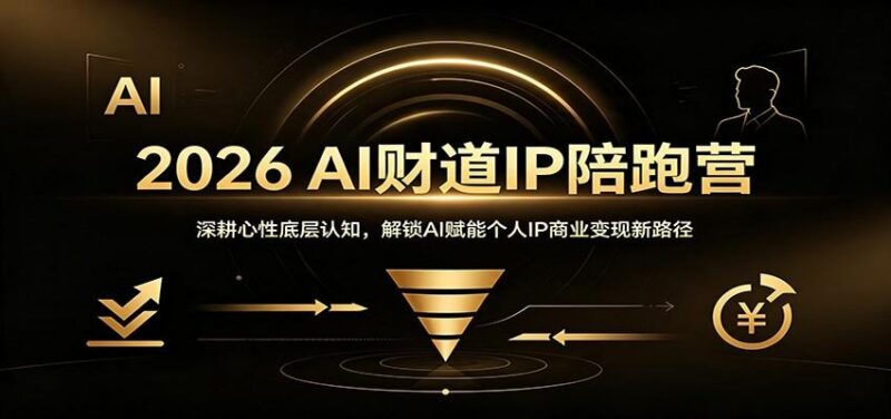2026 AI财道IP陪跑营:深耕心性底层认知,解锁AI赋能个人IP商业变现新路径-三零资源