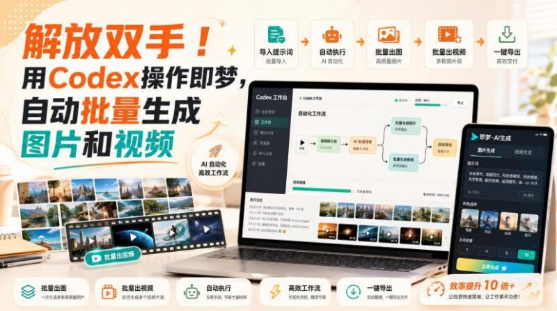 解放双手！用Codex操作即梦，自动批量生成图片和视频 三零资源-三零资源
