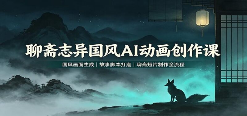 聊斋志异国风AI动画创作课:国风画面生成,故事脚本打磨,聊斋短片制作全流程-三零资源