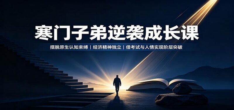 寒门子弟逆袭成长课:摆脱原生认知束缚,经济精神独立,借考试与人情实现阶层突破-三零资源