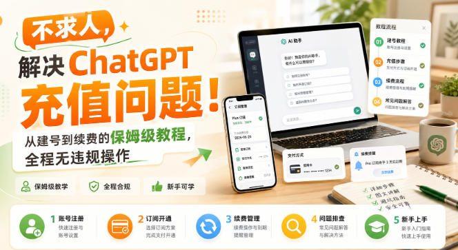 不求人，解决ChatGPT充值问题！从建号到续费的保姆级教程，全程无违规操作-三零资源