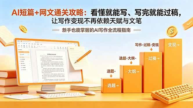 AI短篇+网文通关攻略-更新:看懂就能写、写完就能过稿,让写作变现不再依赖天赋与文笔-三零资源