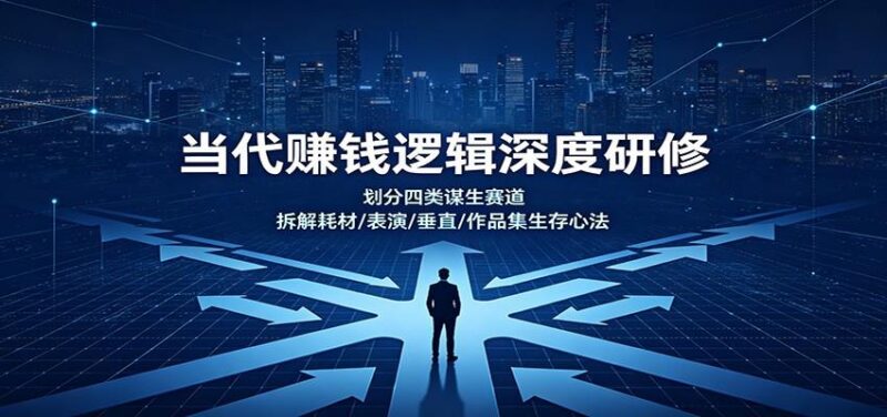 当代赚钱逻辑深度研修:划分四类谋生赛道,拆解耗材/表演/垂直/作品集生存心法 三零资源-三零资源