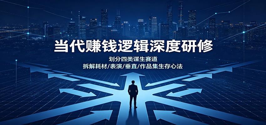 当代赚钱逻辑深度研修:划分四类谋生赛道,拆解耗材/表演/垂直/作品集生存心法