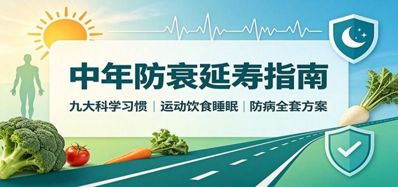 中年防衰延寿指南：九大科学习惯，运动饮食睡眠防病全套方案-三零资源