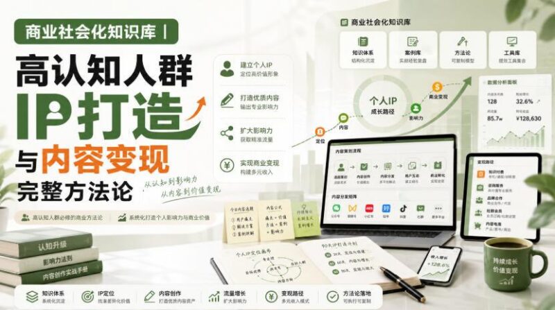 商业社会化知识库｜高认知人群IP打造与内容变现完整方法论【文档】 三零资源-三零资源