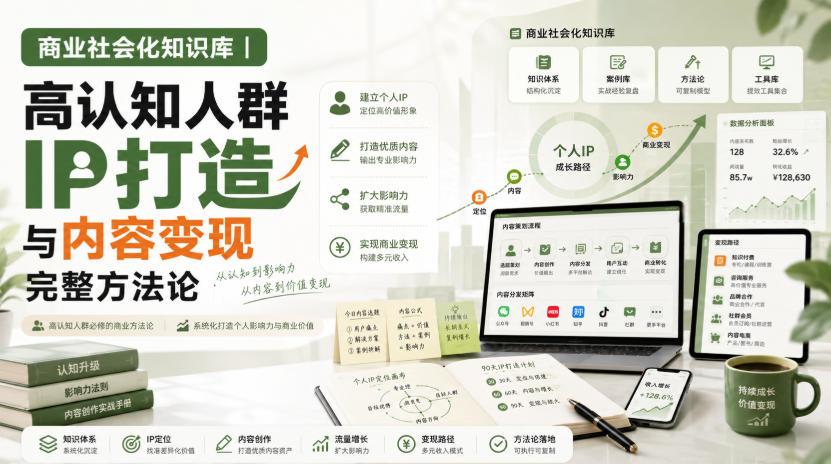 商业社会化知识库｜高认知人群IP打造与内容变现完整方法论【文档】