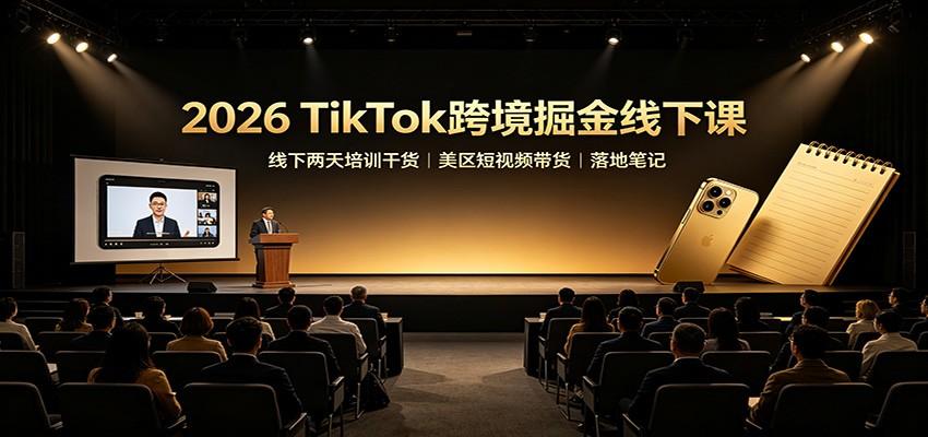2026 TikTok跨境掘金线下课：线下两天培训干货，美区短视频带货落地笔记