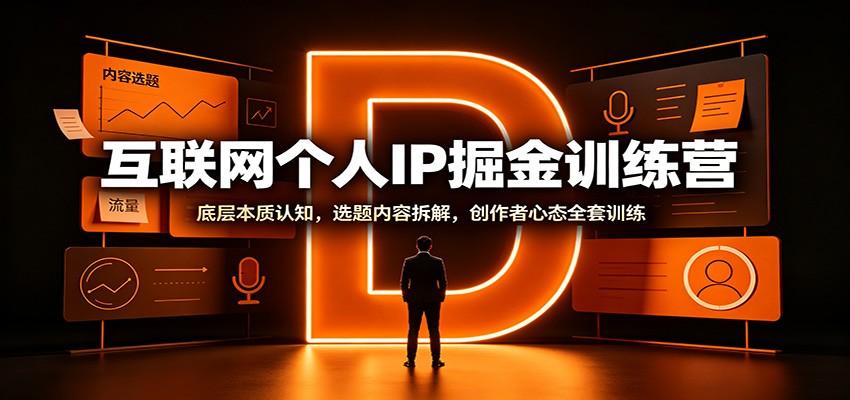 互联网个人IP掘金训练营:底层本质认知,选题内容拆解,创作者心态全套训练