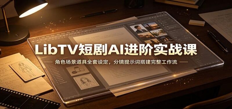 LibTV短剧AI进阶实战课:角色场景道具全套设定,分镜提示词搭建完整工作流-三零资源