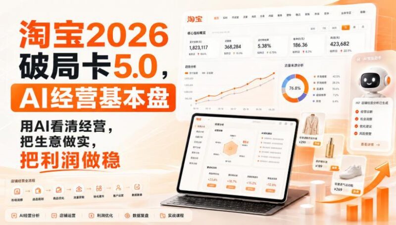 智篆商业-淘宝2026破局卡5.0,AI经营基本盘,用AI看清经营,把生意做实,把利润做稳 三零资源-三零资源