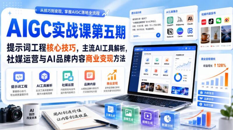刺猬星球·AIGC实战课第五期,提示词工程核心技巧,主流AI工具解析,社媒运营与AI品牌内容商业变现方法 三零资源-三零资源