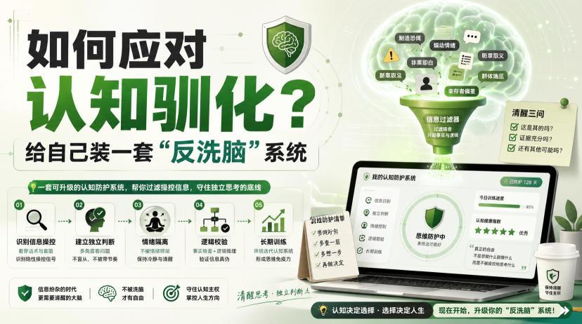 付费文章:如何应对认知驯化?给自己装一套“反洗脑”系统