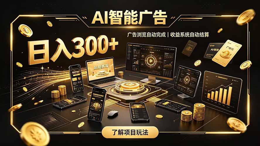 自研 AI 系统｜轻资产起步｜长期稳定收益｜宝妈 上班族轻轻松松日入300+