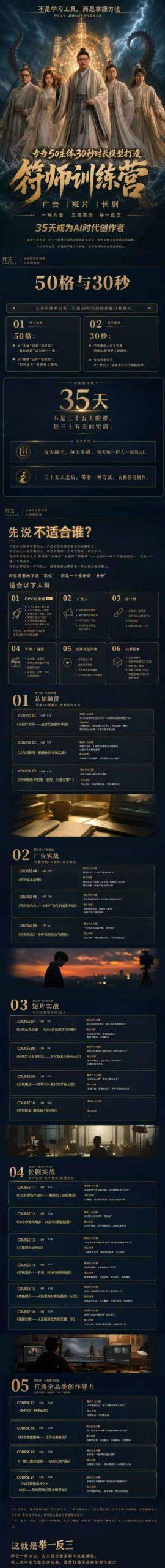多参宗符师训练营,35天成为AI时代创作者,广告|短片|长剧,一种方法,三段实训,举一反三,打通全品类的创作能力 图1