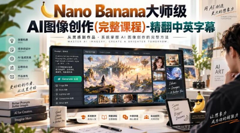 【无水印】Nano Banana大师级AI图像创作(完整课程)-精翻中英字幕-三零资源