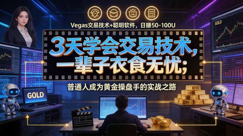 3天学会做交易,普通人快速成为操盘手” Vegas交易系统+聪明软件 , 日赚50-1000U, 长期稳定,小白轻松上手 三零资源-三零资源