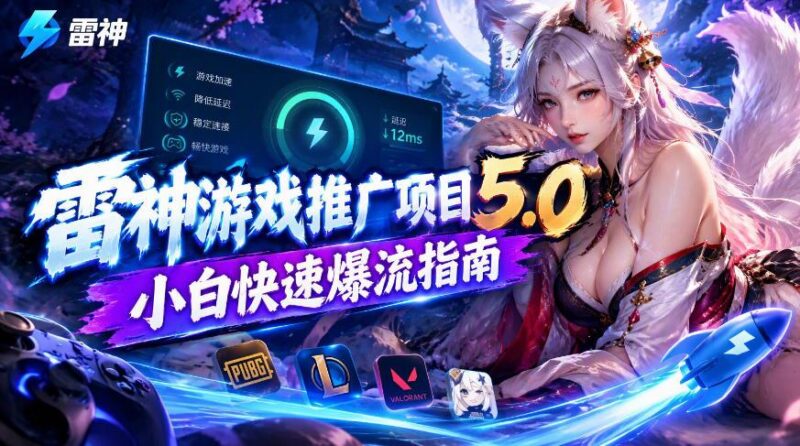 雷神游戏推广项目5.0-小白快速爆流指南,最的好一天收益就1K+-三零资源