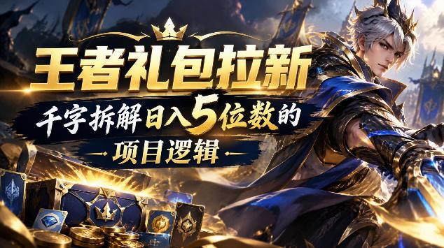 王者游戏礼包拉新_千字拆解日入5位数的项目逻辑-三零资源