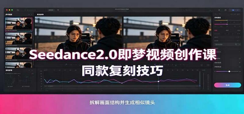 Seedance2.0即梦视频创作课：剧本式视频制作，同款复刻技巧，多行业案例落地教学-三零资源