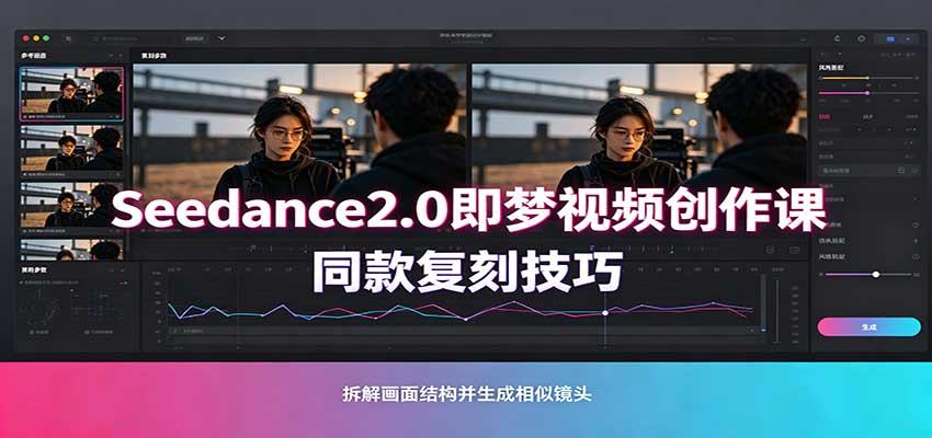 Seedance2.0即梦视频创作课:剧本式视频制作,同款复刻技巧,多行业案例落地教学