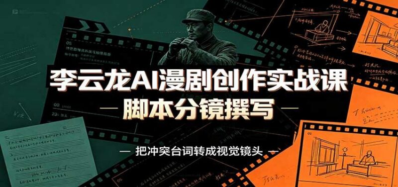 李云龙AI漫剧创作实战课:角色人设还原,脚本分镜撰写,AI漫剧成片完整制作教学 三零资源-三零资源