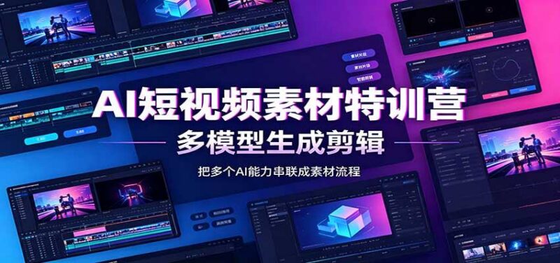 AI短视频素材特训营:Codex本地部署实操,多模型生成剪辑,爆量素材挖掘教学 三零资源-三零资源