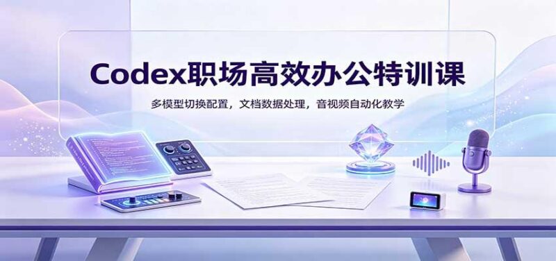 Codex职场高效办公特训课:多模型切换配置,文档数据处理,音视频自动化教学 三零资源-三零资源