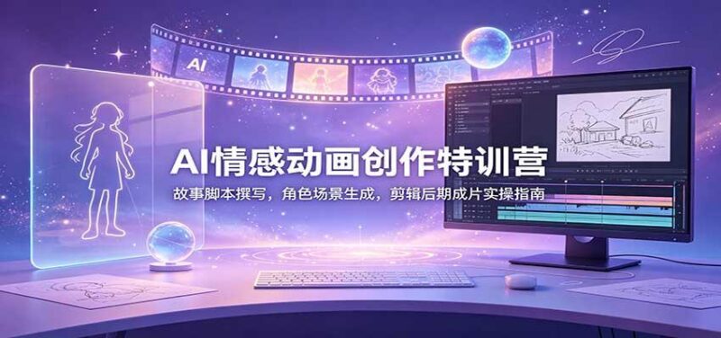 AI情感动画创作特训营:故事脚本撰写,角色场景生成,剪辑后期成片实操指南 三零资源-三零资源